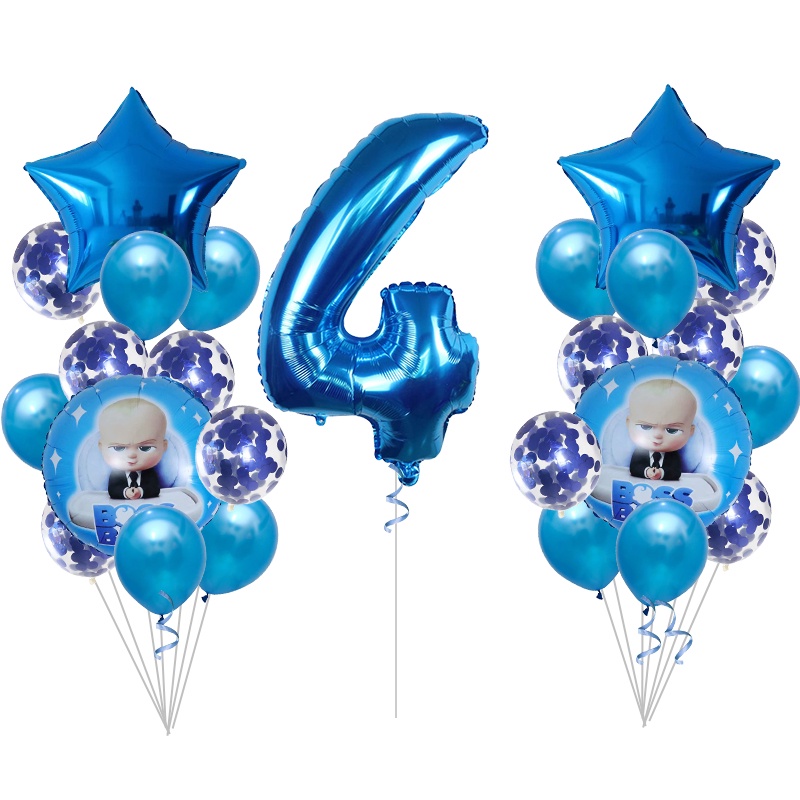 1Set Boss Baby Latex Balloons BOSS Theme Foil Ballons Baby Shower Happy ...