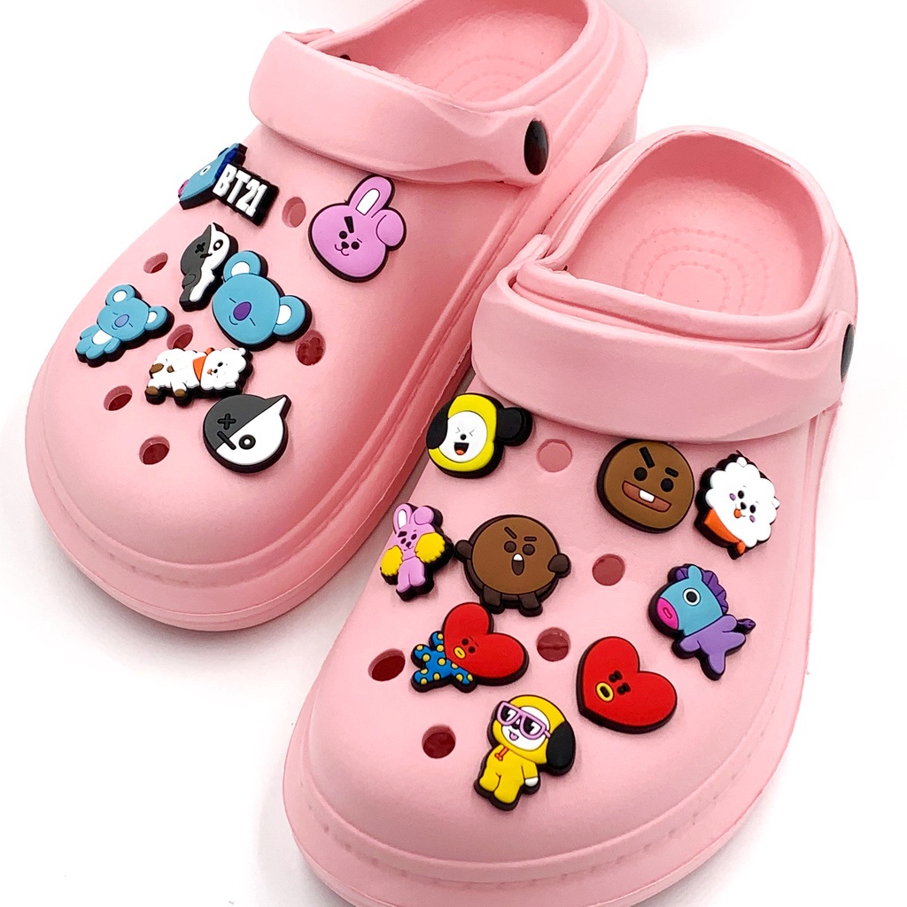 ﹍Bt21 Crocs Jibbitz Charm Pins For Women Kids Man Clog Slippers Charms Shopee Philippines
