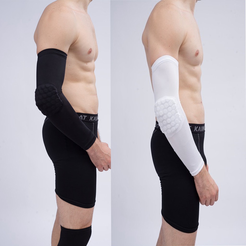 Padded Elbow Arm Sleeves For Basketball Football Volleyball Youth & Adult  Size