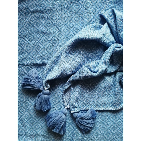 JUANA Inabel Trambia Pompom Throw Blanket / Sofa Drape / Bed Runner