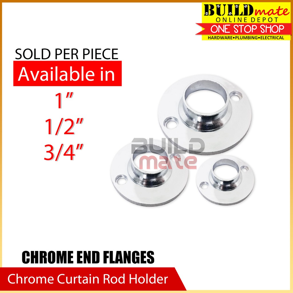 Chrome End Flanges for Curtain or Shower Rod •BUILDMATE• | Shopee ...