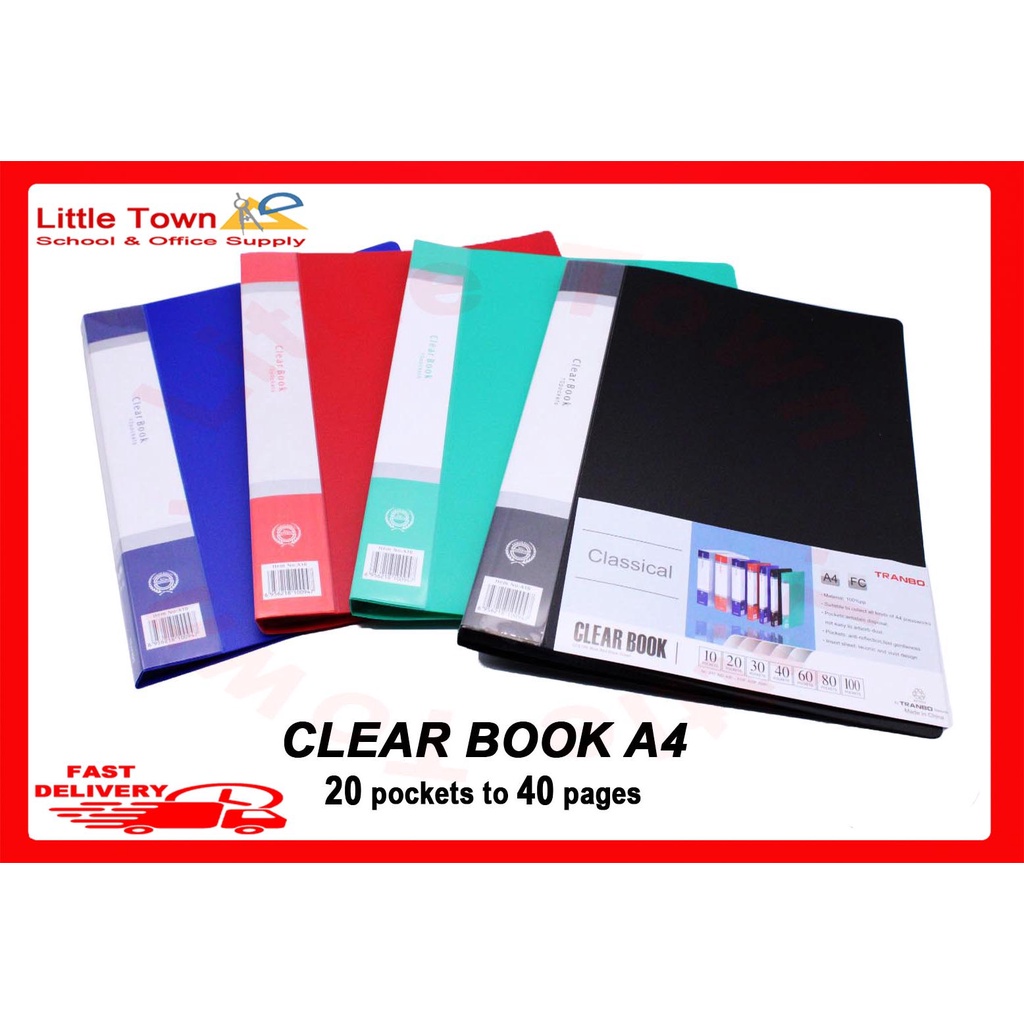 20 Pockets to 40 Pages Clear Book Display Book NonRefillable