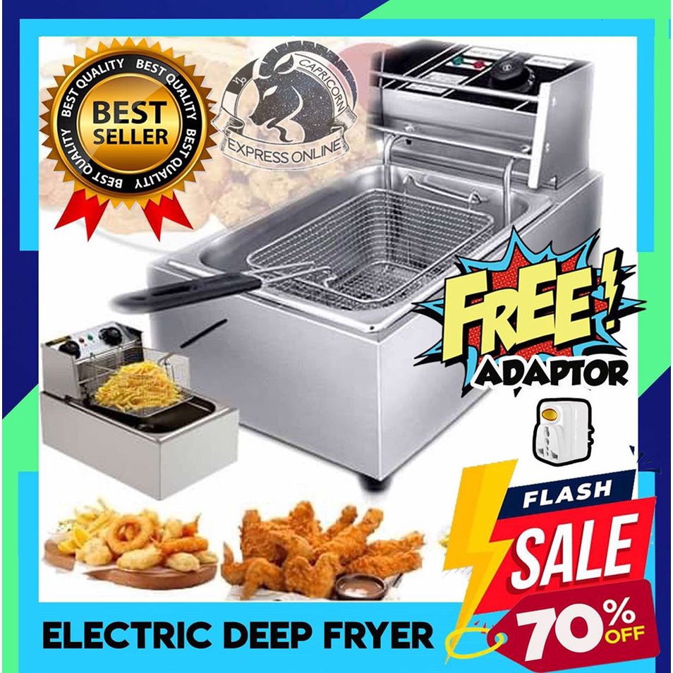 (READY TO USE FREE ADAPTOR) 6 LITERS CAPACITY HEAVY DUTY STAINLESS