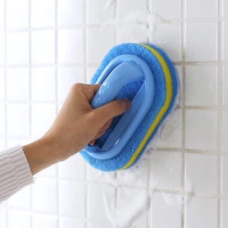 3 in 1 Tile Tub Shower Scrubber,Cleaning Brush with 58 Long  Handle,Detachable Stiff Bristle Scrub Brush-3 Scouring Pads, 2 Brush Heads  for Bathroom