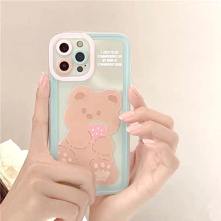 Funny Cartoon Cute Bear Phone Case For iphone 11 12 13 Pro Max X