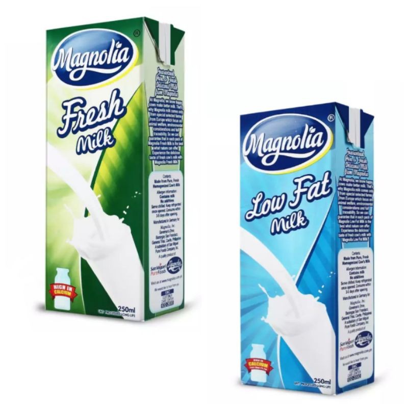 Magnolia full Cream Milk/Low fat Milk 250ml Shopee Philippines
