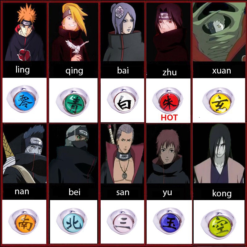 COD Naruto rings akatsuki ring Member s ITACHI sasuke pendants