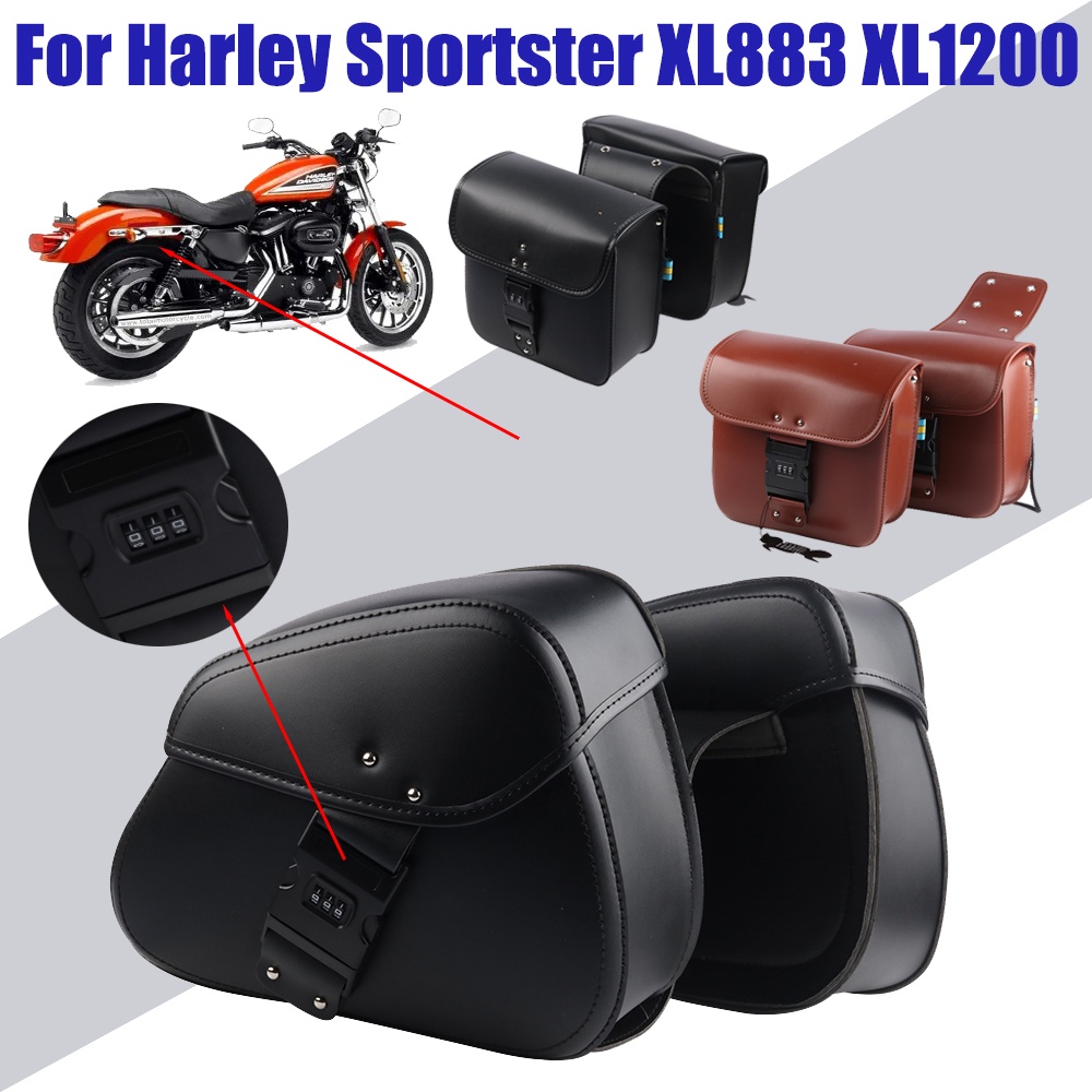 For Harley Sportster XL 883 XL 1200 D25 Motorcycle Saddlebags Side Tool Bag PU Leather Luggage Sad Shopee Philippines