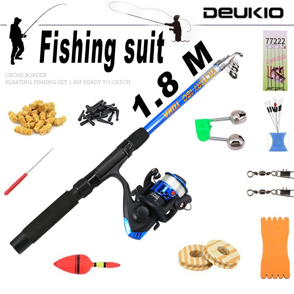 Fishing Gear Set / Portable Accessories Package for Beginners' Fishing Rod  Set Retractable Rod