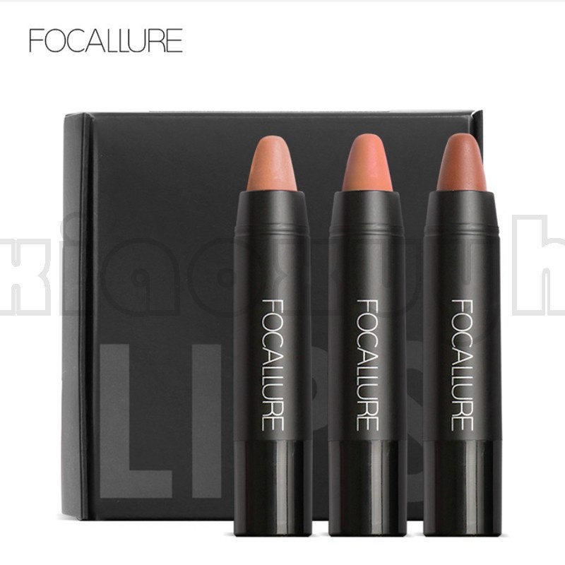 COD FOCALLURE 3 PCS Red Velvet Nude Tattoo Matte True Brown Color ...