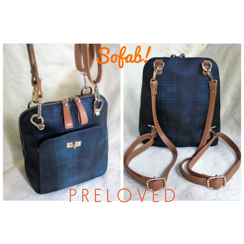 Sofab 2 in 1 Bag Backpack Shoulder Bag Preloved