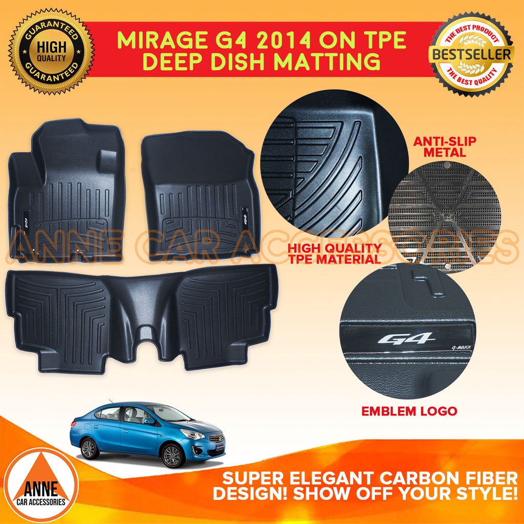 TPE / 5D Car Deep Dish Matting for Mitsubishi Mirage G4 / Hatchback ...