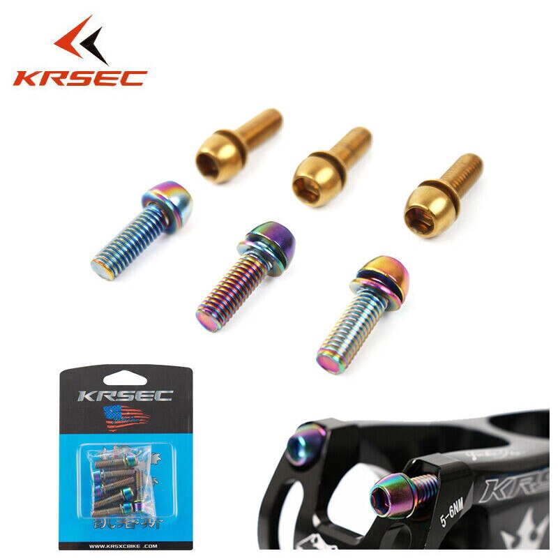6 Viti Attacco Manubrio Bici M5/M6 X 18mm – Alluminio Rainbow Per MTB E Strada