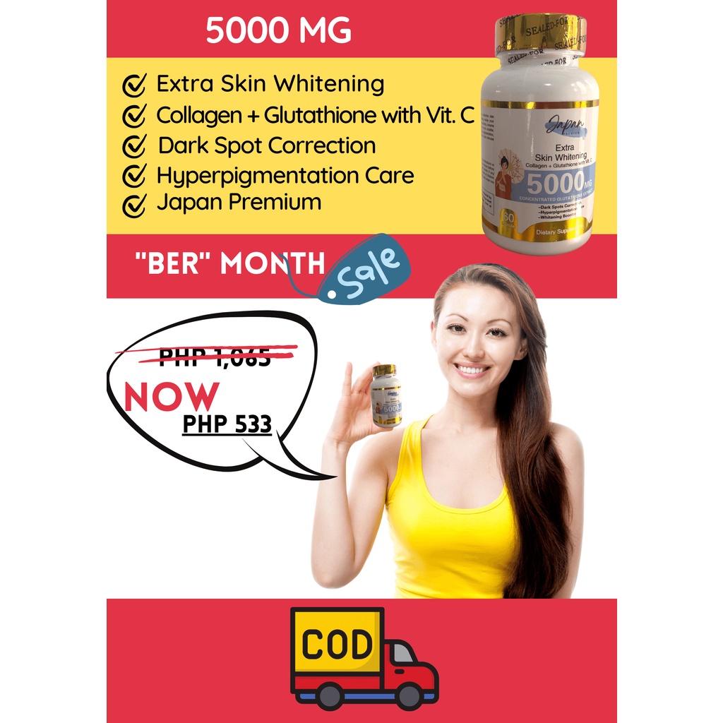 ㊙️ 3X Extra Skin Whitening 5000 MG Collagen + Glutathione with Vit. C