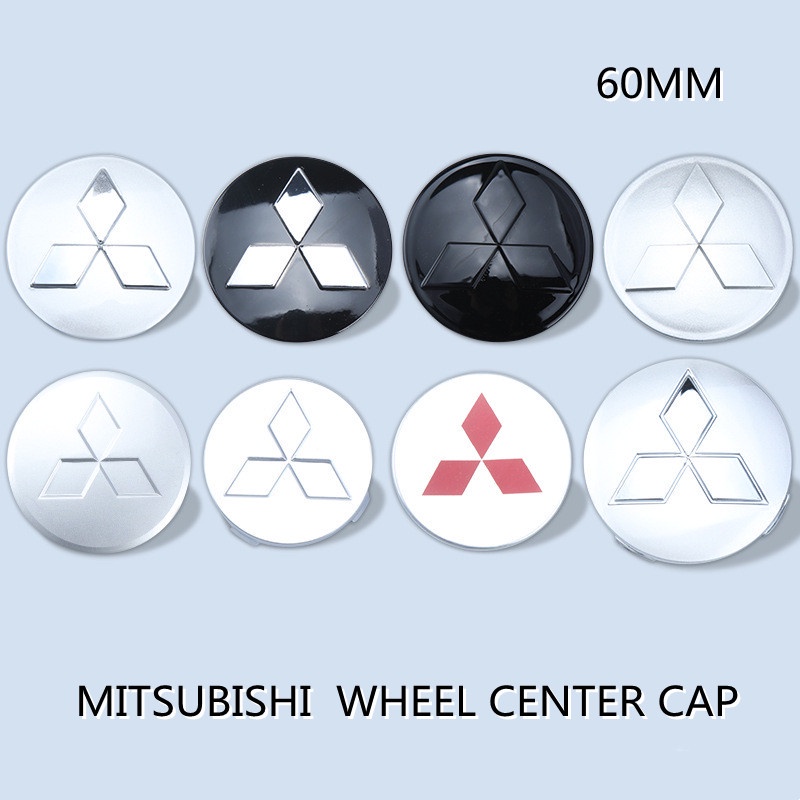 Mitsubishi Wheel Center Caps 60mm 4pcs Set Rim Hub Cover Badge Emblem