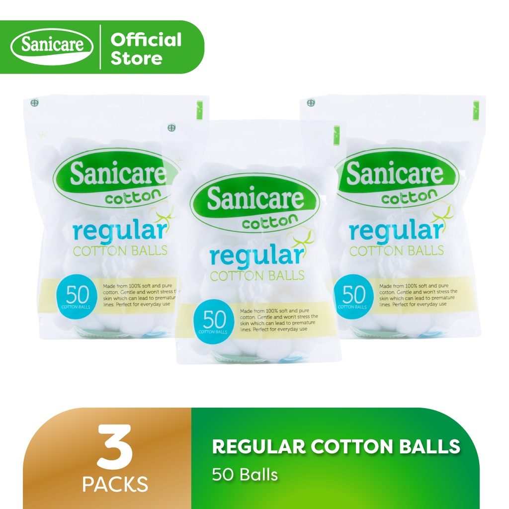 Sanicare Regular Cotton Balls 50 Balls (Pack of 3) Shopee Philippines