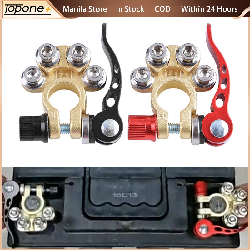 2pcs Quick Release Car Battery Terminal Connectors Clamp Positive
