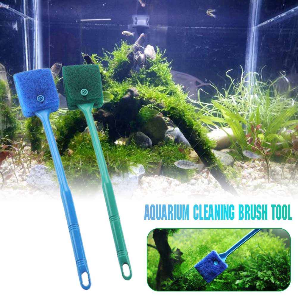 Jinyi Fish Tank Glass Cleaner Aquarium Fish Tank Cleaning Brush Fish Tank  Aquarium Cleaning Sponge (1pc, Blue)