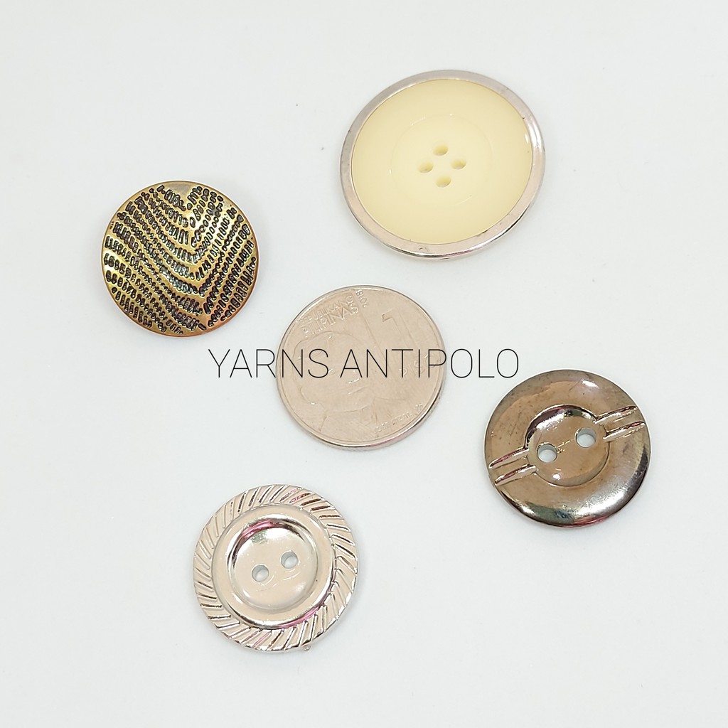 Yarns Art: 20 PCS PLASTIC METAL SEWING BUTTONS 20MM & 25MM | Shopee ...