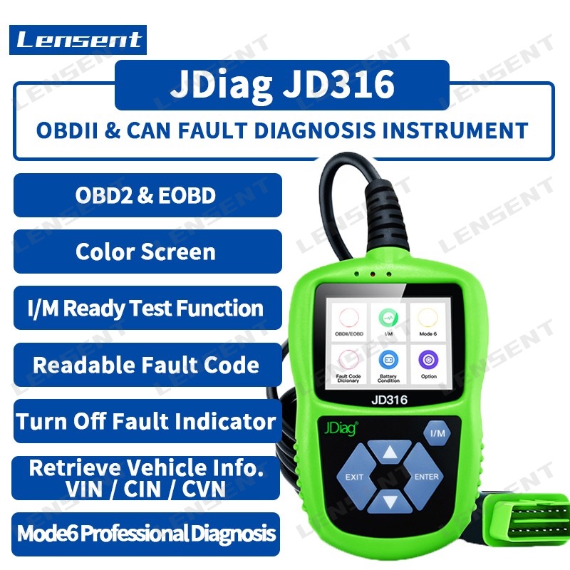 Lensent JD316 Auto Fault Diagnosis Instrument Code Reader Color Screen ...