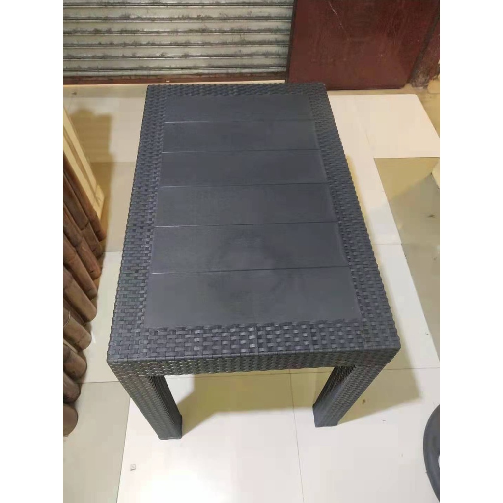 PLASTIC RATTAN TABLE Dining/Outdoor Use Table (24 x38 inches ) | Shopee ...