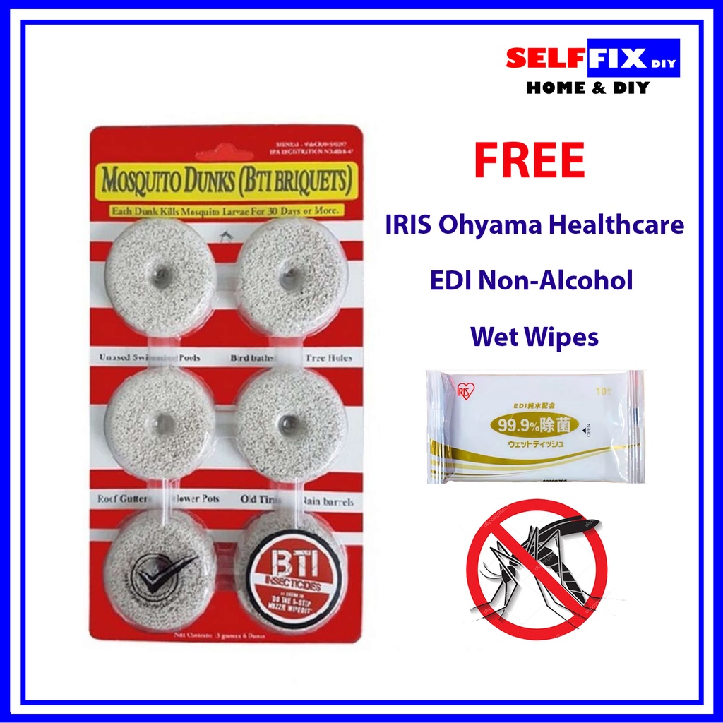 Mosquito Dunk 6pcs - Mosquito Larvae Killer (NEA Approved BTI Mosquito ...