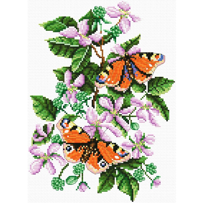 Peacock Butterfly on Bramble - Cross Stitch Pattern Only | Shopee ...