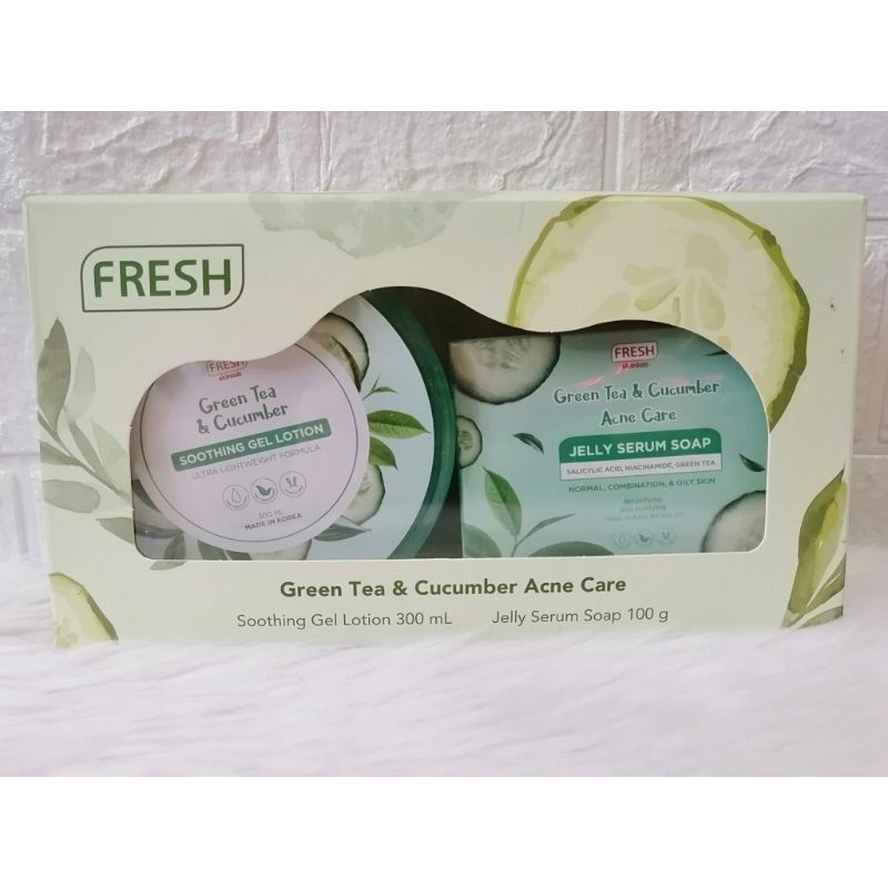 FRESH Green Tea & Cucumber Acne Care Set Soothing Gel Lotion 300ml