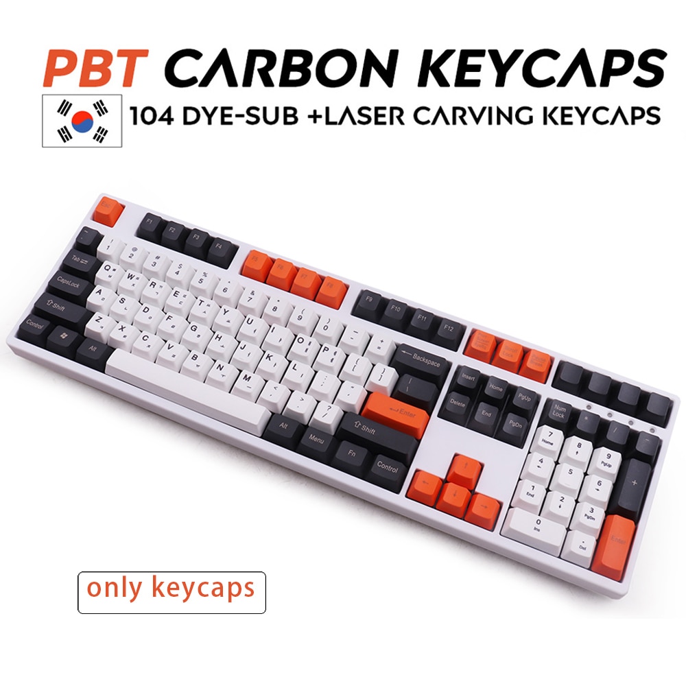 104 Keys PBT keycaps Carbon Sublimation Keycap Korean Keycap OEM