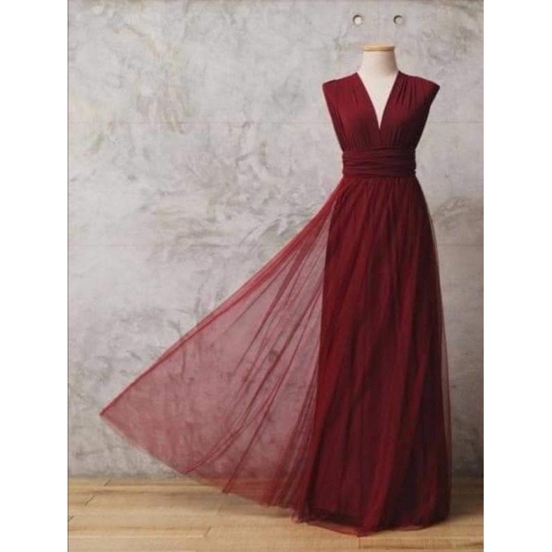 infinity dress maroon