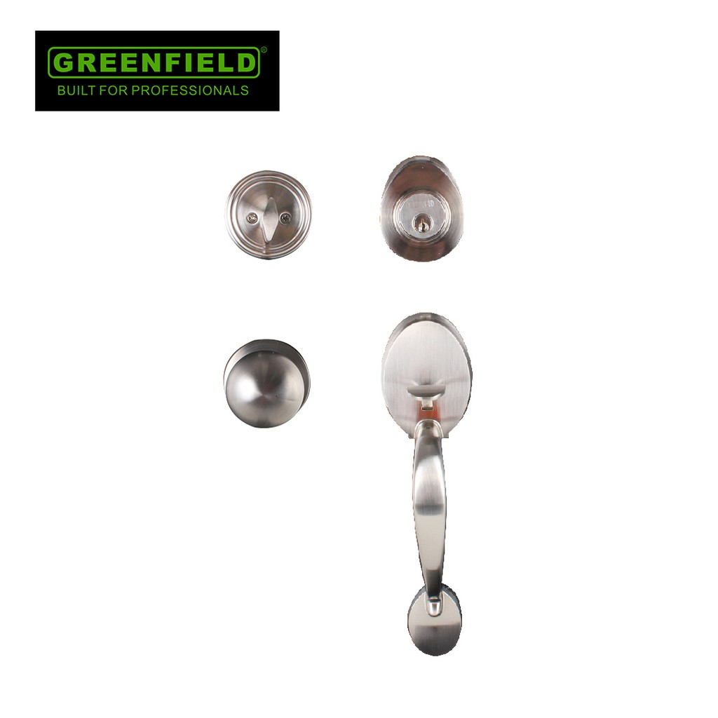 Greenfield Single Cylinder Handleset Satin Stainless Steel Finish ...