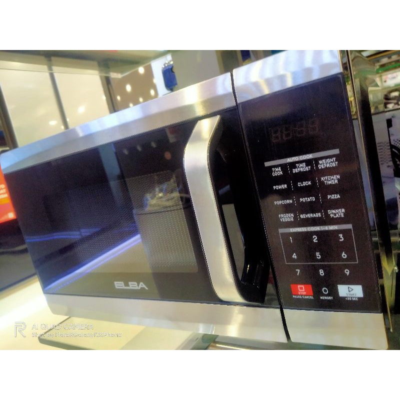 Elba Microwave Oven 20Liters Digital LED display Steel Finish Shopee