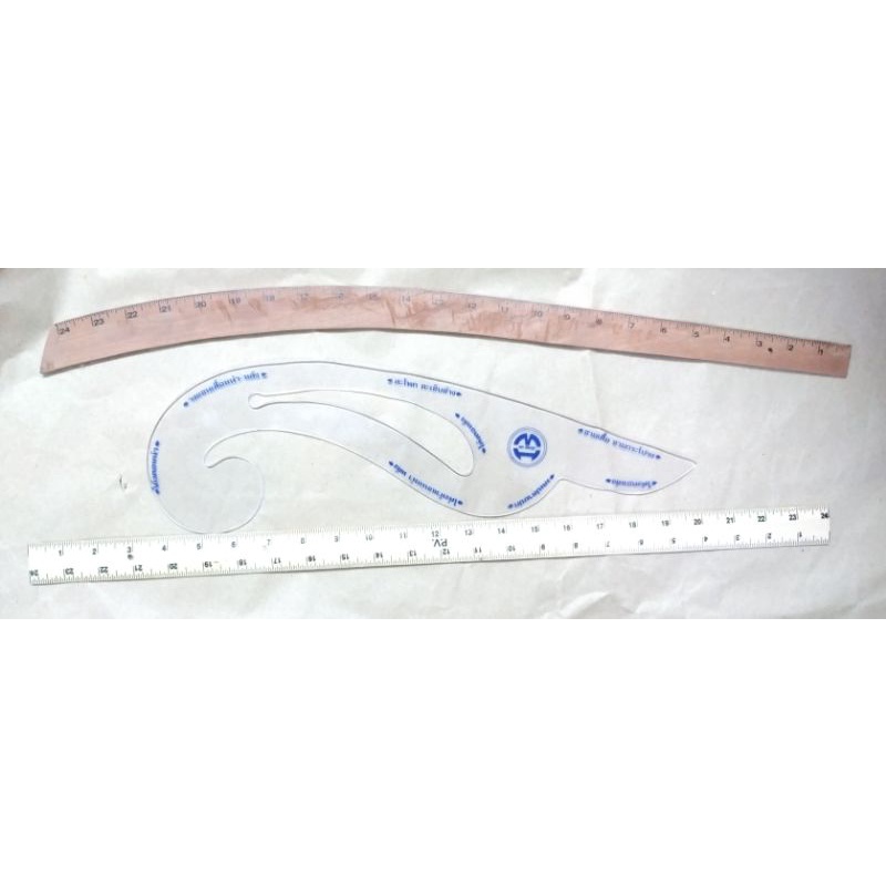Spread Ruler Pattern 1 Set (3 Pieces Curved Wood-Straight-Parrot ...