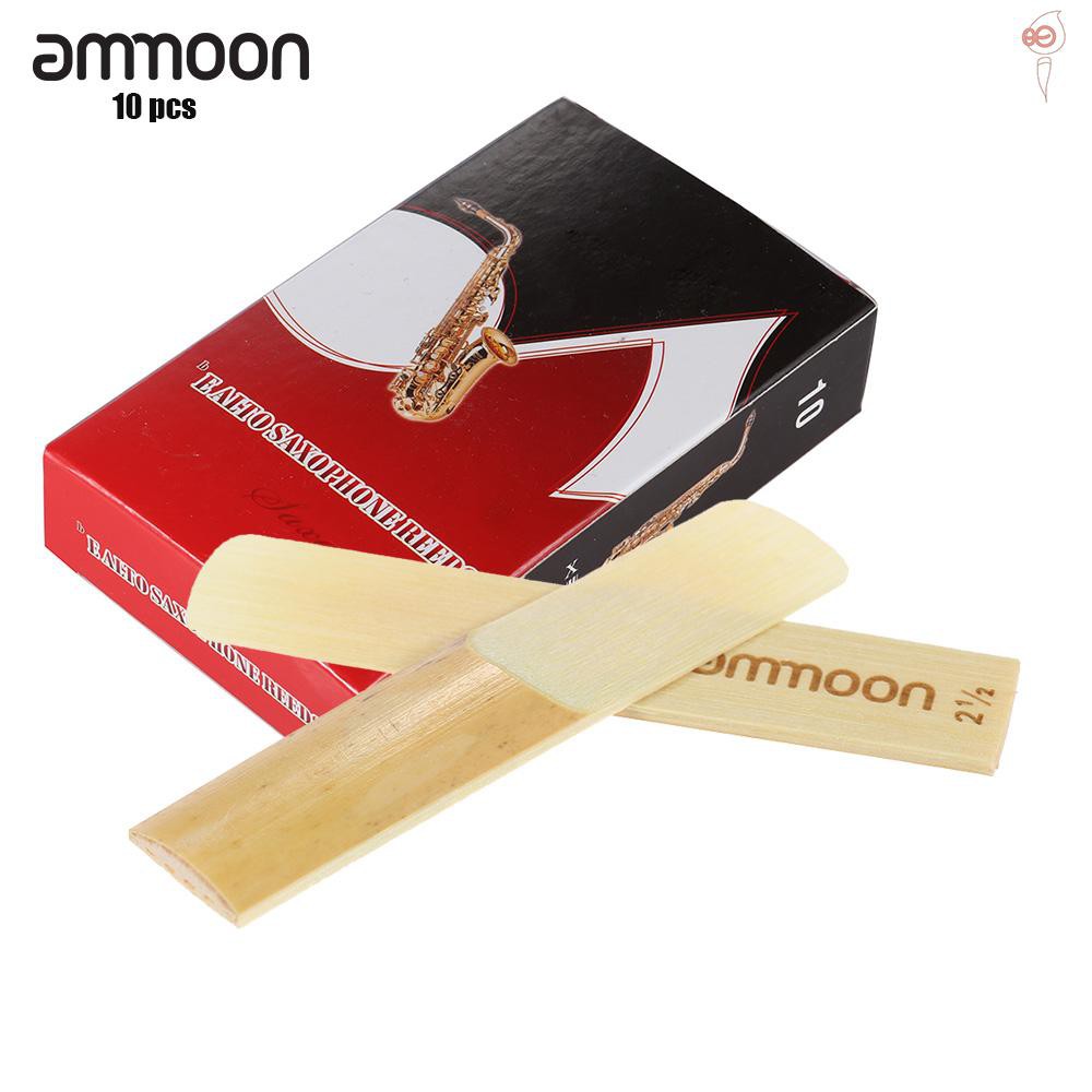 ammoon 10-pack Pieces Strength 2.5 Bamboo Reeds for Eb Alto Saxophone ...