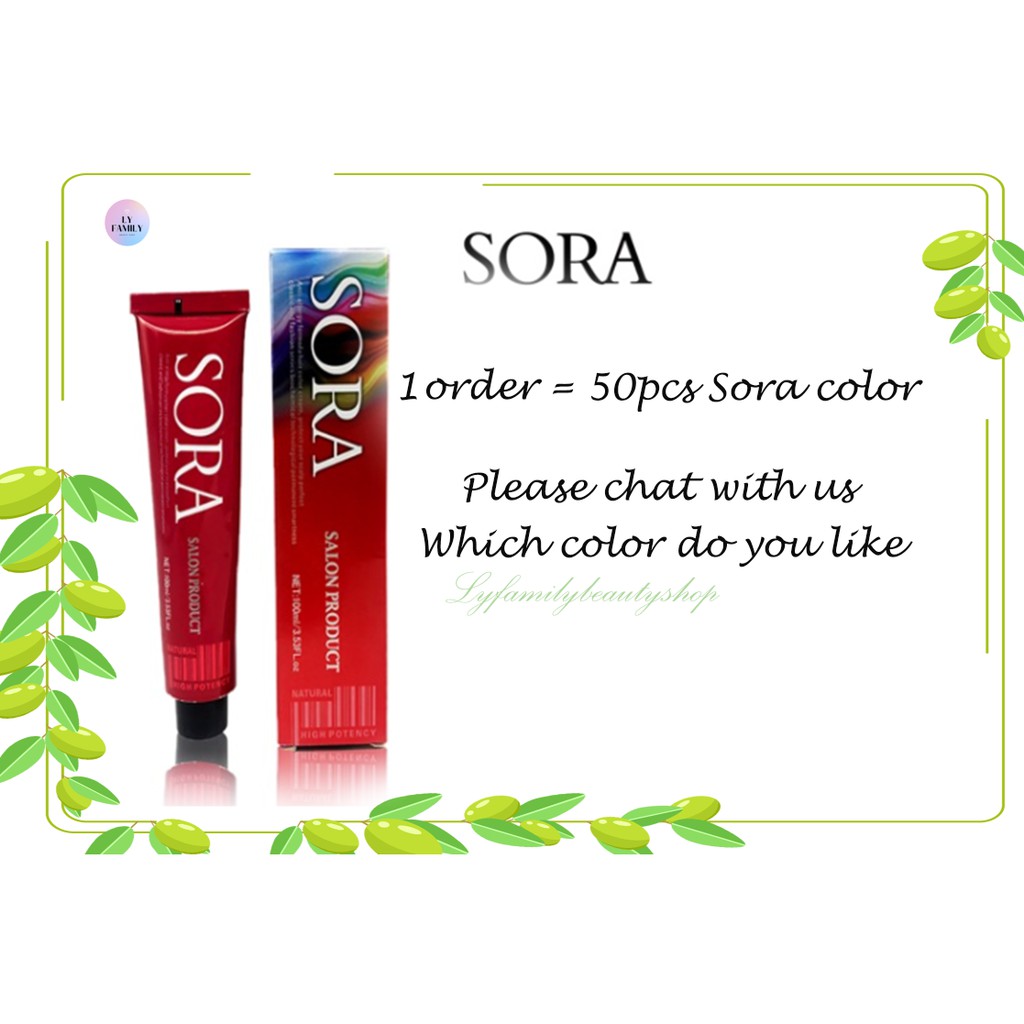 50Pcs Sora Hair Color Dye Chat With Us Which Color Do You Like | Shopee ...