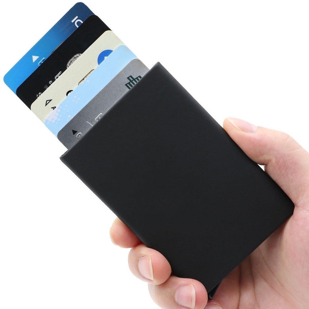 RFID Blocking Slim Wallet Card Ejector Minimalist Protector Pop up ...