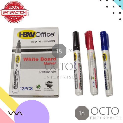 HBW whiteboard marker 3pcs per order (Black, Red, Blue) Shopee