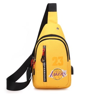 Chest Pack Men Sling Bag NBA Lakers Pattern Crossbody Chest Bag Kobe Bryant LeBron  James