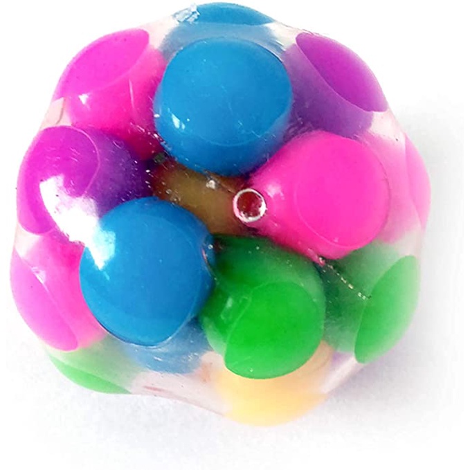 Squishy Rainbow Stress Ball Fidget Toy DNA Colorful Beads Squeeze ...