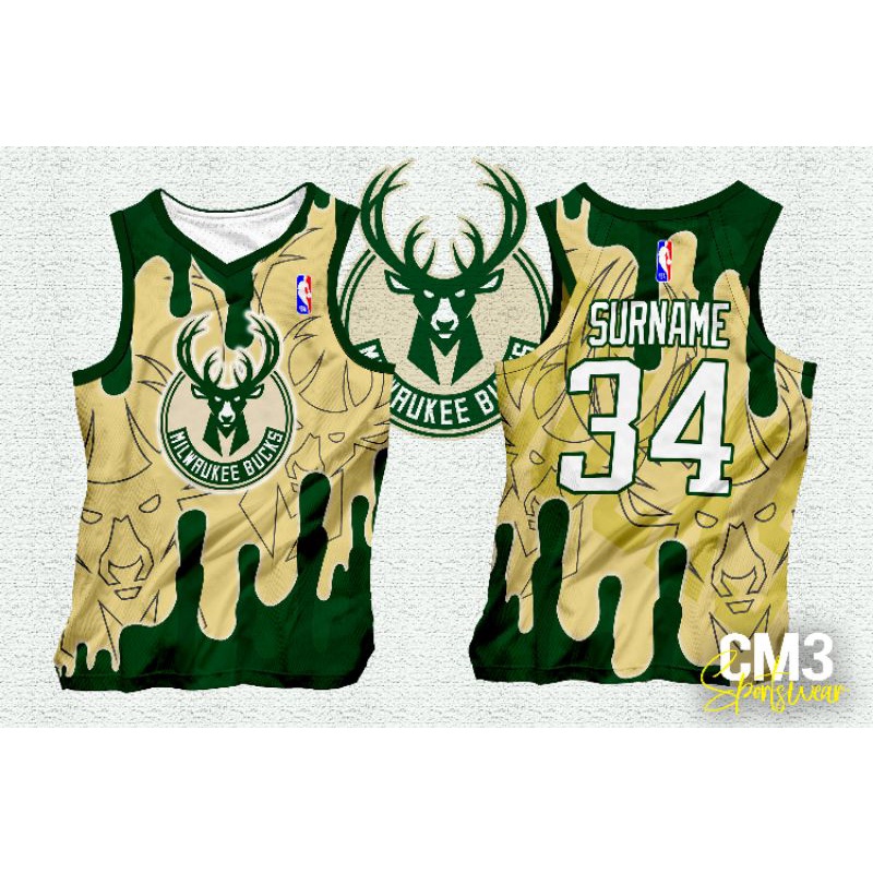 Milwaukee Bucks Jersey Full Sublimation 3D Print Vest Summer