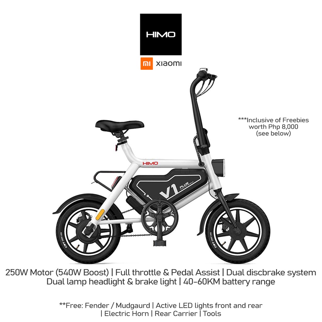 Xiaomi Himo V1 Plus Portable Electric Bike 60KM range 250W 36V E Bike Ebike Shopee Philippines