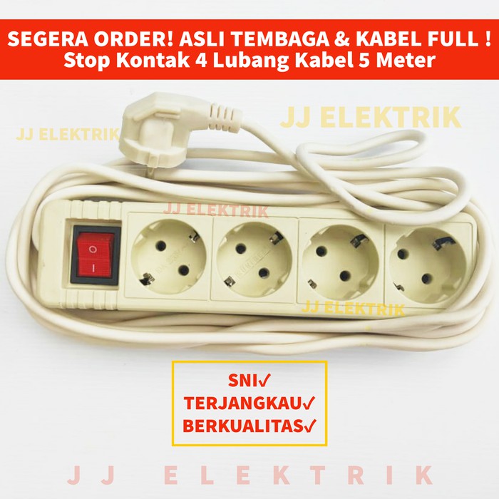 QUALITY 4 Hole Socket + On-Off Switch 3 Meter Cable Plug | Shopee ...