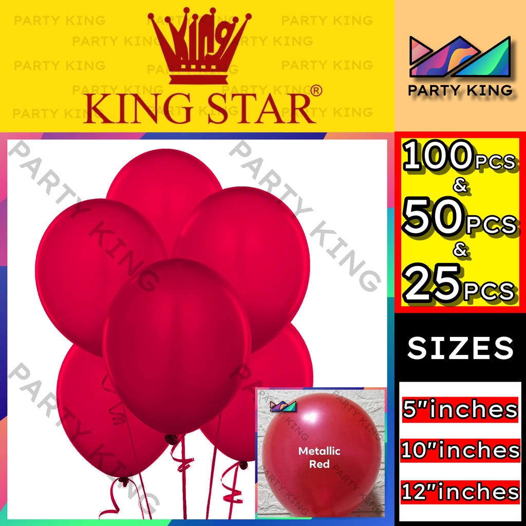 Red Balloon Thick Metallic Latex Balloons | Shopee Philippines