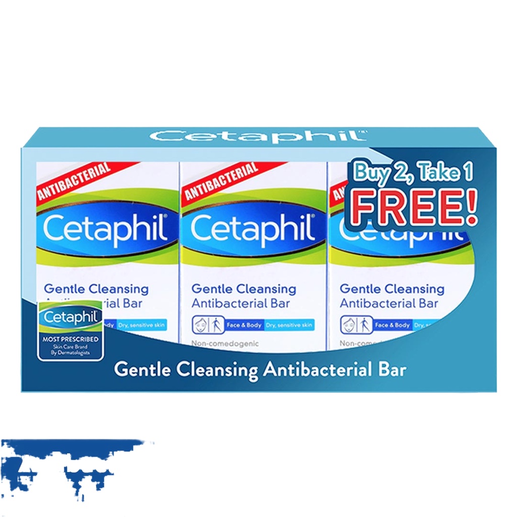 Cetaphil Antibacterial Bar 127g X3 Cleansing Hypoallergenic Shopee Philippines