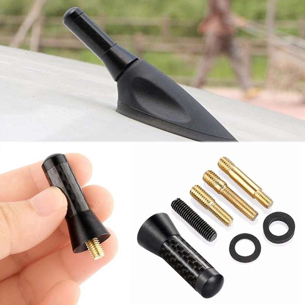 thumbnail image 2 of VMS Racing 3 Inch Carbon Fiber Stubby Antenna For Toyota Corolla - Black 2 of 6