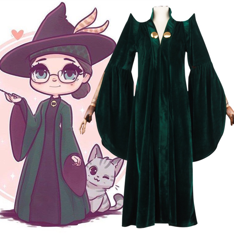 Harry Potter Cos Suit Minerva McGonagall Professor Cosplay Hogwarts ...