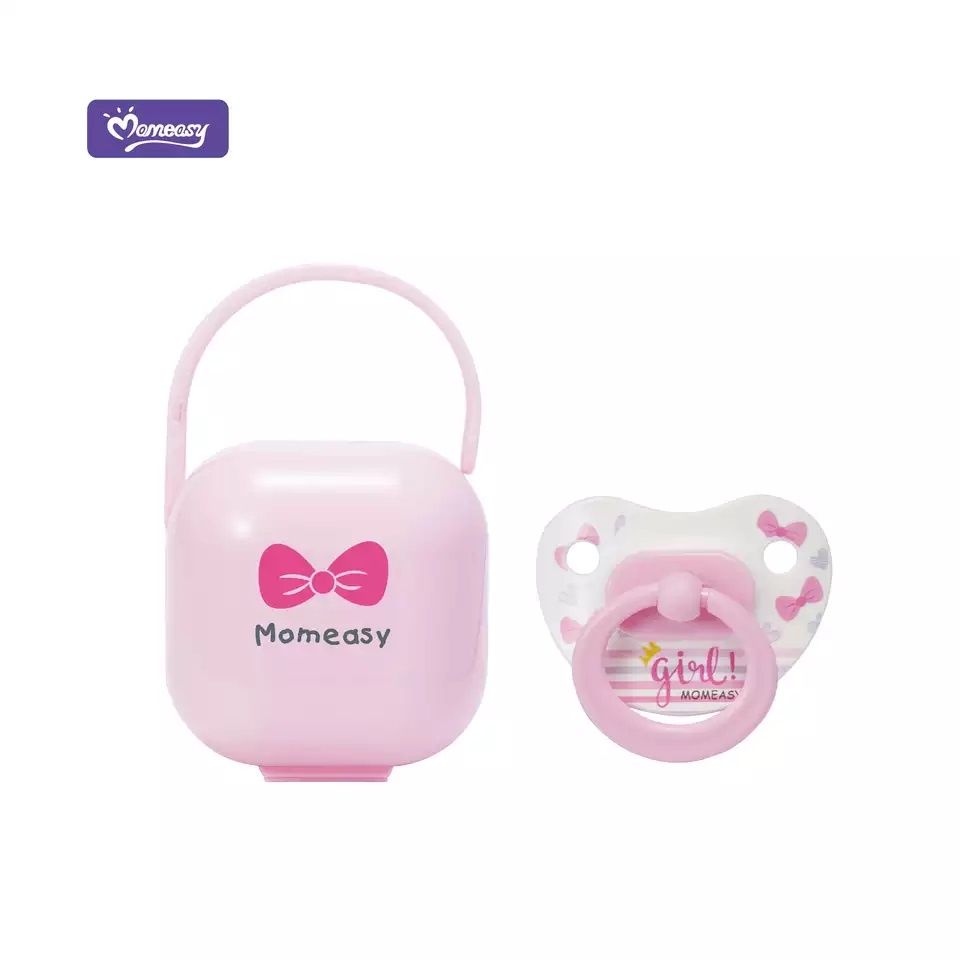Momeasy Baby Silicone Round Pacifier with Storage Box Physiological