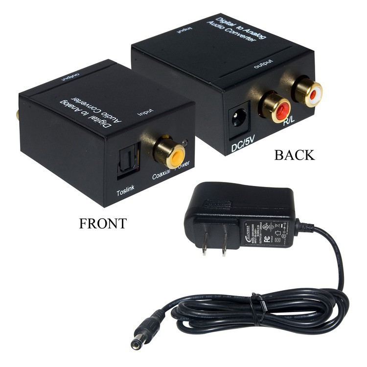 Optical to AV Audio TV Audio Converter (RCA) with 1M Optical Cable ...