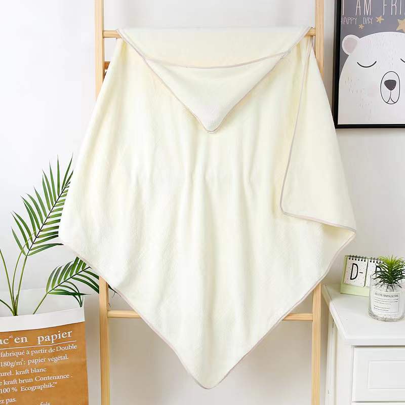 Hooded baby blanket hoodie swaddle bath towel flannel kids Newborn