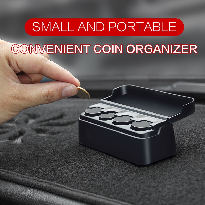 *READY STOCK* Car Coin Box Storage Universal Coin Holder for Car Change ...